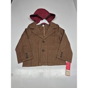 Carters Boys Blazer Style Hooded Brown Jacket Size 2t